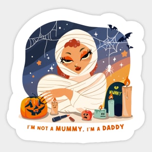 I'm not a mummy, I am a Daddy funny halloween Mummy Sticker